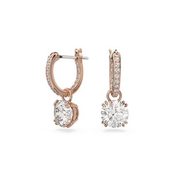 Swarovski 5639975 Constella Drop Beyaz Pembe Altın Rengi Kaplama Küpe