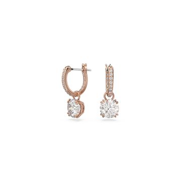 Swarovski 5639975 Constella Drop Beyaz Pembe Altın Rengi Kaplama Küpe