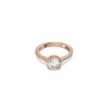 Swarovski 5642643 52 Constella Round Pave Princess Cut Beyaz Pembe Altın Rengi Kaplama Yüzük