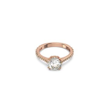 Swarovski 5642644 50 Constella Round Pave Princess Cut Beyaz Pembe Altın Rengi Kaplama Yüzük