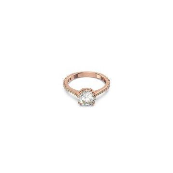 Swarovski 5642646 60 Constella Round Pave Princess Cut Beyaz Pembe Altın Rengi Kaplama Yüzük