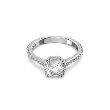 Swarovski 5645252 58 Constella Round Pave Princess Cut Beyaz Rodyum Kaplama Yüzük
