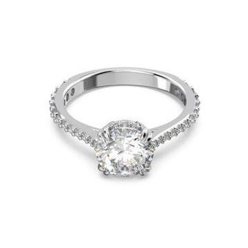 Swarovski 5645252 58 Constella Round Pave Princess Cut Beyaz Rodyum Kaplama Yüzük