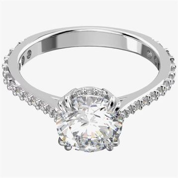 Swarovski 5645252 58 Constella Round Pave Princess Cut Beyaz Rodyum Kaplama Yüzük