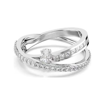 Swarovski 5691231 Hyperbola Ring 2 Row White-Rhs 55 Yüzük