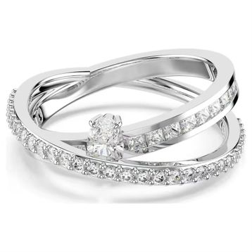 Swarovski 5691231 Hyperbola Ring 2 Row White-Rhs 55 Yüzük