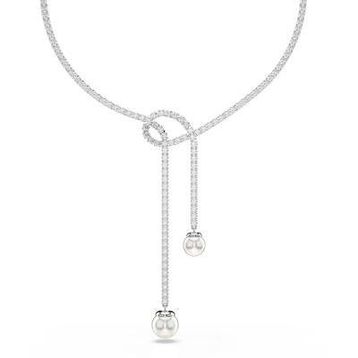 Swarovski 5692416 Matrix Necklace Pearl White-Rhs Kolye