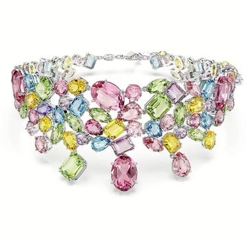 Swarovski 5692418 Gema Choker Mixed Cuts Multicolored Rhodium Plated Kolye