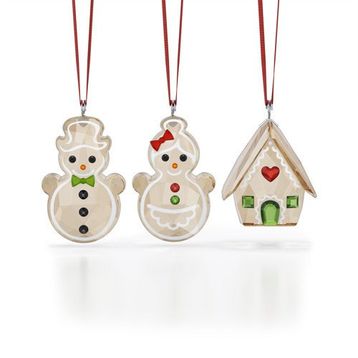 Swarovski 5701511 Holiday Cheers Ornament Set Gingerbread Ev Dekorasyonu