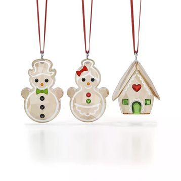 Swarovski 5701511 Holiday Cheers Ornament Set Gingerbread Ev Dekorasyonu