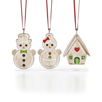 Swarovski 5701511 Holiday Cheers Ornament Set Gingerbread Ev Dekorasyonu