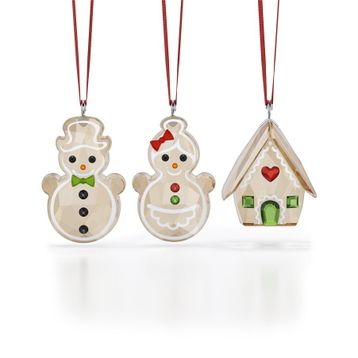 Swarovski 5701511 Holiday Cheers Ornament Set Gingerbread Ev Dekorasyonu