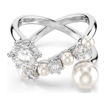 Swarovski 5705612 Matrix Ring Pearl Open White-Rhs 55 Yüzük