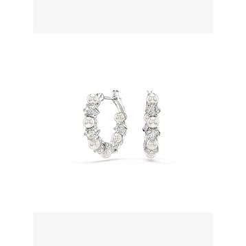 Swarovski 5709256 Matrix Pe Pearl Hoops White-Rhs Küpe
