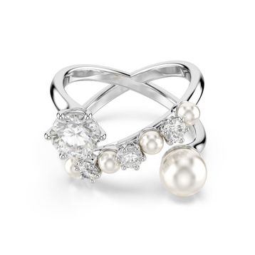 Swarovski 5714375 Matrix Ring Pearl Open White-Rhs 50 Yüzük