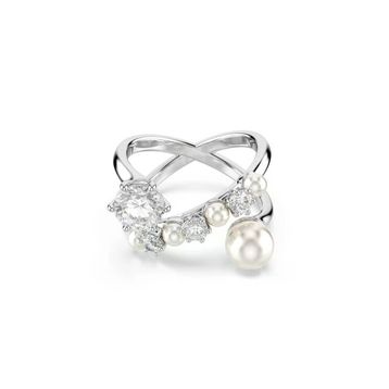 Swarovski 5714375 Matrix Ring Pearl Open White-Rhs 50 Yüzük