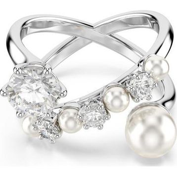 Swarovski 5714378 Matrix Ring Pearl Open White-Rhs 58 Yüzük