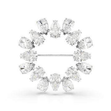 Swarovski 5714646 Matrix Brooch Pear White-Rhs Broş