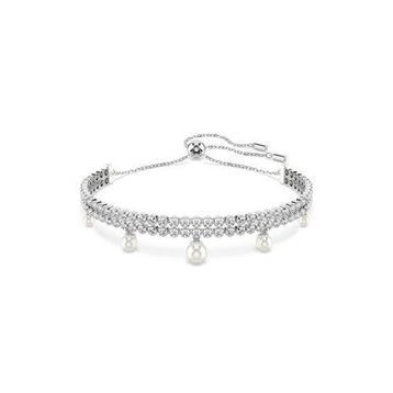 Swarovski 5720870 SS25 Capsule Bracelet Prl Whi-Rhs M Bilezik