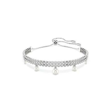 Swarovski 5720870 SS25 Capsule Bracelet Prl Whi-Rhs M Bilezik