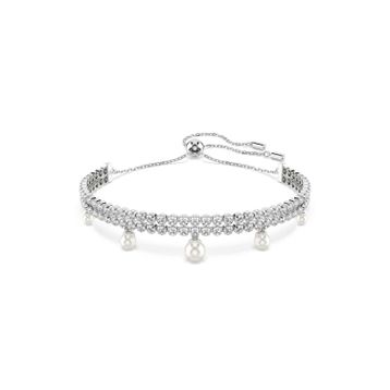Swarovski 5720870 SS25 Capsule Bracelet Prl Whi-Rhs M Bilezik