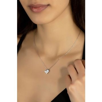 Swarovski Kalp 925 Ayar Gümüş Kolye