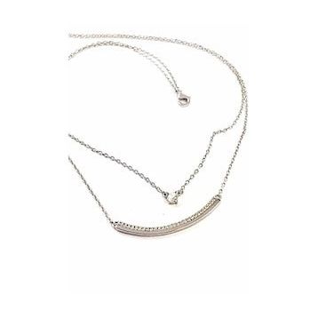 Swarovski Taş detaylı Bayan Gümüş Kolye