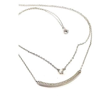 Swarovski Taş detaylı Bayan Gümüş Kolye