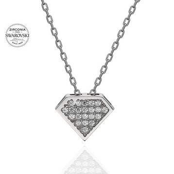 Swarovski Taşlı Gümüş Kolye