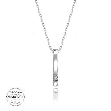 Swarovski Tek Taş 925 Ayar Gümüş Kolye