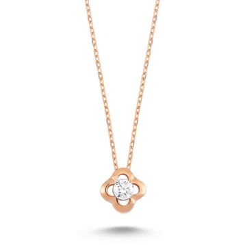 Swarovski Tek Taş 925 Ayar Gümüş Kolye