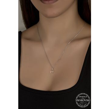 Swarovski Union Crystal Kadın Metal Drop Gümüş Kolye
