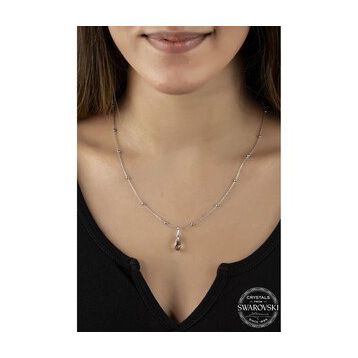 Swarovski Union Crystal Kadın Metal Drop Gümüş Kolye