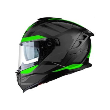 Sway SW-865 Mat Gri Yeşil Kask