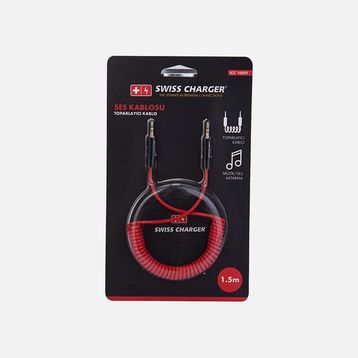 Swiss Charger 1.5 mt Sprial Ses Kablosu