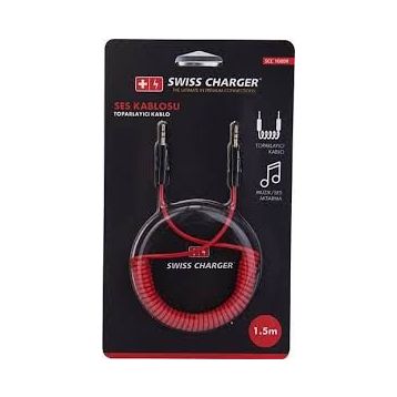 Swiss Charger SCC-10009 1.5 mt Spiral Ses Kablosu