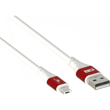 Swiss Charger SCC-10070 Mikro USB Kırmızı Beyaz Şarj Kablosu