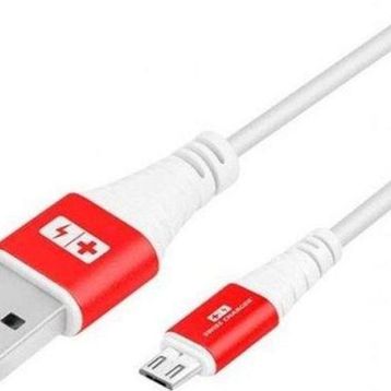 Swiss Charger SCC-10070 Mikro USB Kırmızı Beyaz Şarj Kablosu