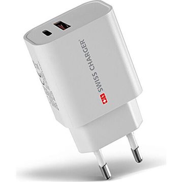 Swiss Charger SCH-40029 20 w Type-C ve Usb 2 Çıkışlı Hızlı Şarj Adaptörü