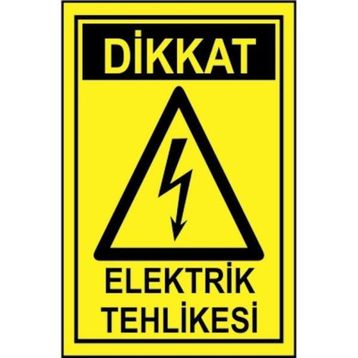 Sym STW014 Dikkat Elektrik Tehlikesi Uyarı Levhası