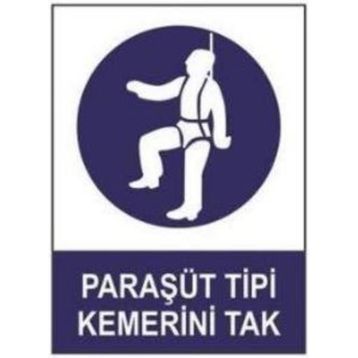 Sym STW017 Paraşüt Tipi Kemerini Tak Uyarı Levhası