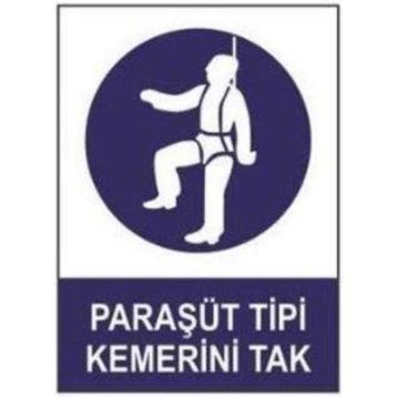 Sym STW017 Paraşüt Tipi Kemerini Tak Uyarı Levhası