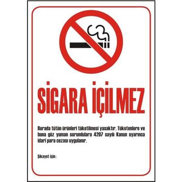 Sym STW023 Sigara İçilmez Uyarı Levhası