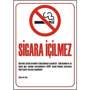Sym STW023 Sigara İçilmez Uyarı Levhası