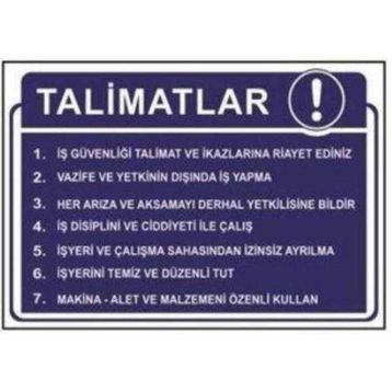 Sym STW043 Talimatlar Uyarı Levhası