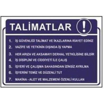 Sym STW043 Talimatlar Uyarı Levhası