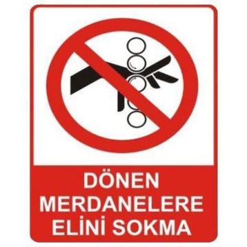 Sym STW051 Dönen Merdanelere Elini Sokma Uyarı Levhası