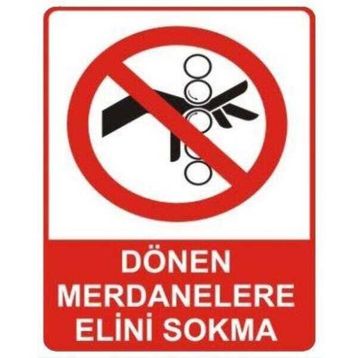 Sym STW051 Dönen Merdanelere Elini Sokma Uyarı Levhası