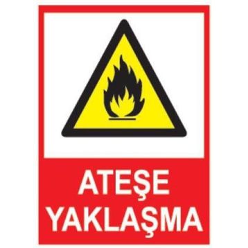 Sym STW059 Ateşe Yaklaşma Uyarı Levhası