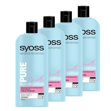 Syoss Pure Smooth Micellar 4x500 ml Şampuan